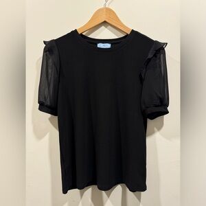 Cece Black Short Sleeve Blouse - Size XS